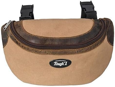 Tough 1 Canvas Pommel Bag Leather Accents Tan/Brown