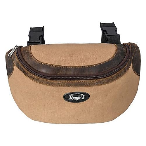Tough 1 Canvas Pommel Bag Leather Accents Tan/Brown