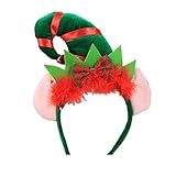 WINZIK Children Christmas Elf Hat Style Headwear Hair Hoop Headband Hair Accessory Cosplay Holiday Festive Party Favor Gifts (With Ears)