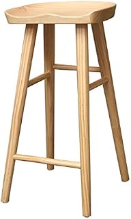 Wooden Bar Stool with Footrest Household Modern Casual High Chair for Counter Café Kitchen Breakfast Pub, 3 Colors - (Seat Height: 65/75cm)