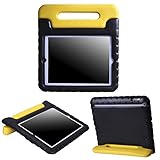 HDE Shock Proof iPad Case for Kids Bumper Cover Handle Stand for Apple iPad 2 iPad 3 iPad 4 (Black & Yellow)