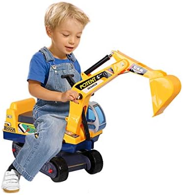 Children Large Toy Pedal Lift Excavator Truck Crane Toy Pretend Play Construction Truck