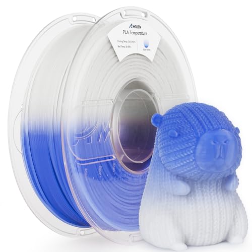 AMOLEN 3D Printer Filament, Temp Change Blue to White PLA