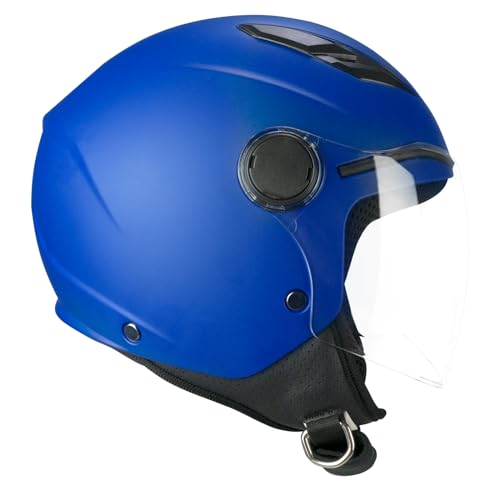 SKA-P Casque Open Face Young, 2MHA POD Mono Bleu Mat, YC (49-50cm)