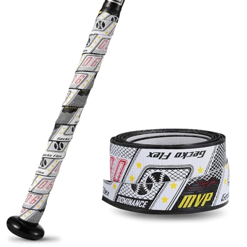 1.1mm Bat Grip Tape, Greek Key Double-Stamping Textured, Baseball & Softball Bat Tape for All-Weather Performance, Non-Slip, Precut for Easy Install