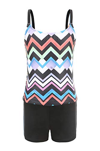 Image of Girls Two Piece Swimsuits Tankini Bathing Suit with Boyshort Kids Swimwear Set
