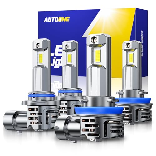 Image of AUTOONE H11 9005 LED Bulb Combo, No Flickering, 140000LM 6500K White