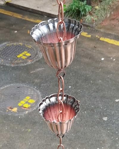 Chaîne de gouttière en fer galvanisé, collecteur d'eau de pluie durable de 3,6m