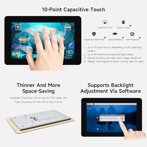 Image of waveshare 7inch DSI Capacitive Touch Display, Compatible with Raspberry Pi 5 /4B /3B /CM3 /3+ /4, 720x1280, IPS Panel, Optical Bonding Toughened Glass Panel, 10-Point Touch, Anti-Fingerprint Process