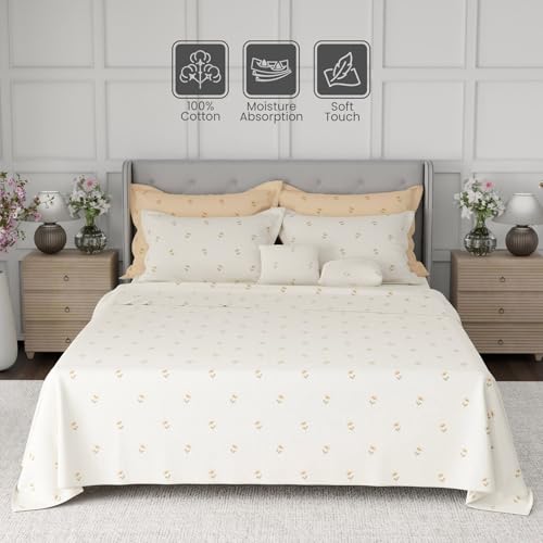 Image of BOUTIQUE LIVING Luxe Loom Blooming Dales 100% Cotton 600 TC Yellow Floral King Bedding Set
