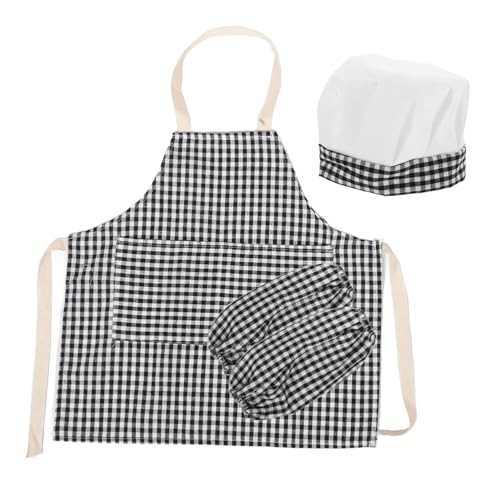 ORFOFE Disfraz Infantil de Chef con Delantal Gorro y Mangas Ajustables Traje de Cocina para Rol y Actividades de Cocina Protección Cómoda y Diseño Práctico para Hornear y