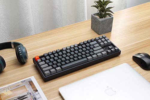 Image of Keychron K8 Wireless Bluetooth /USB Wired Mechanical Keyboard, Hot-swappable Tenkeyless 87 Keys RGB LED Backlit Gateron Blue Switch N-Key Rollover, Aluminum Frame for Mac and Windows