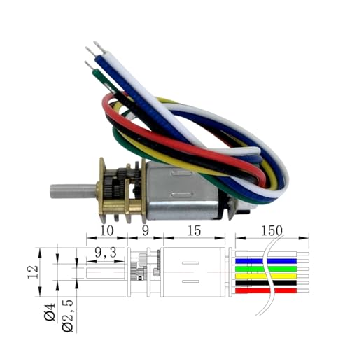 Moteur de codeur d'impulsions GB12-N20B 6V 500 tr/min de précision - 6