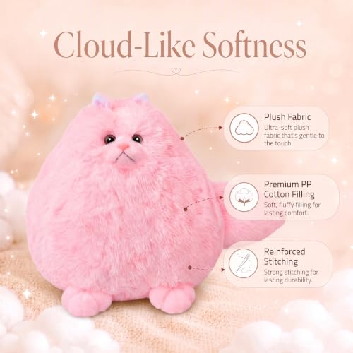 Image of Winsterch Giant Pink Cat Stuffed Animal, 20-Inch Large Stuffed Cat Plush