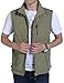Vanchenl Herren Casual Utility Reisen Angeln Weste Outdoor Arbeit Leichtgewicht Safari Foto Multi Taschen Westen Khaki L