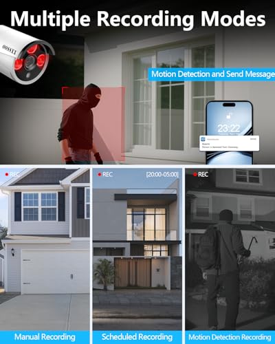 Image of (2026 New) Wireless Security Camera System, 10CH 10'' IPS Monitor NVR with 4 x 3MP WiFi Cameras & 1TB HDD, Dual Band 2.4 /5.8G, Dual Antennas, Audio, IP67, No Monthly Fee