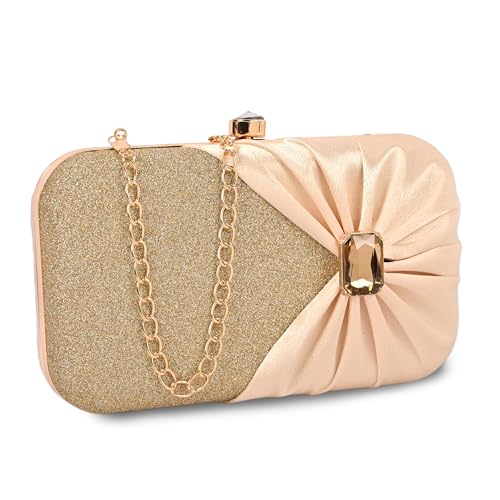 Image of ADISA Studded formal party clutch with gold chain for women and girls (CL107)