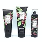 Bath and Body Works - Black Cherry Merlot 3 pc. Gift Set - Moisturizing Body Wash, Fine Fragrance Mist and Ultra Shea Body Cream
