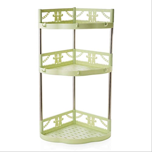 SBCGFY Estante de Almacenamiento Carro Muebles para el hogar Bricolaje Estantes Simples de Acero Inoxidable de Dos o Tres Capas Estantes con Acabado triangul(Green Large)