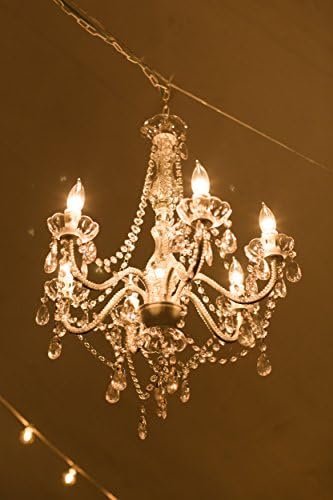 The Original Gypsy 6-Light Plug-in Crystal Swag Chandelier, White — view 6