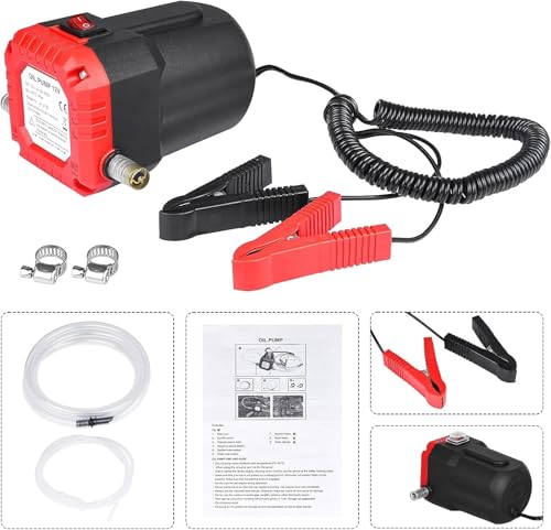 FreeTec Ölwechselpumpe, Absaugpumpe, 12 V, 80 W, Ölabsaugpumpe, Öl-Transferpumpe für Auto, Motorrad, Boot, Geländefahrzeug