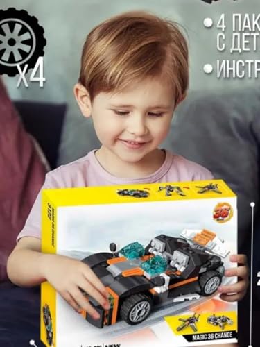 Image of Sky Tech 36-in-1 Magic Building Blocks Set | 256+ Pieces | Creative Construction Toy for Kids | Includes Instruction Manual | Ideal for Boys & Girls Ages 6+ | DIY Brick Robot, Jet, Ship Models