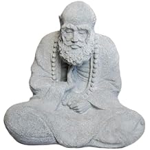 Yardwe Home Decor Home Decor Outdoor Decor Sitting Buddha Asian Zen Statue Chinese Style Sculpture Buddha for Garden Patio Deck Home Decoration Dining Room Table Decor Car Decor Car Decor