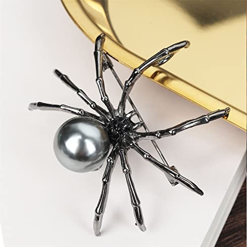 Image of 2-3Pcs Punk Spider Crystal Bead Brooch Pin Set for Women Men Rock Gothic Faux PearlAnimal Backpack Scarf Shirt Bag Hat Shawl Pin Bar Party Body Halloween Jewelry Gift
