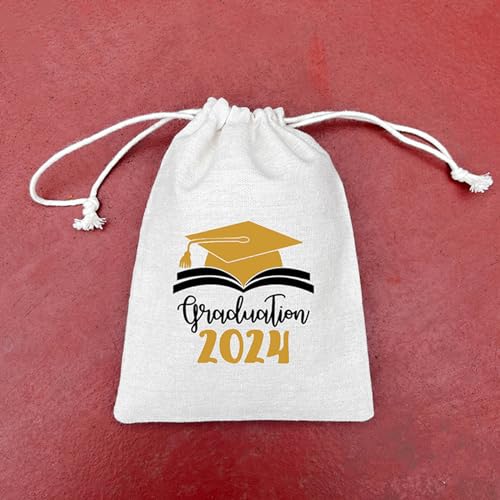 Sacchetti regalo riutilizzabili con stringhe Senior Class di 2024 High School College Graduate Party Sacchetti regalo di laurea