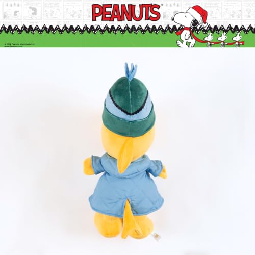 Image of Peanuts Woodstock Winter Coat Holiday & Christmas Bedding Super Soft Plush Cuddle Pillow Buddy, (Officially Licensed Product) By Franco