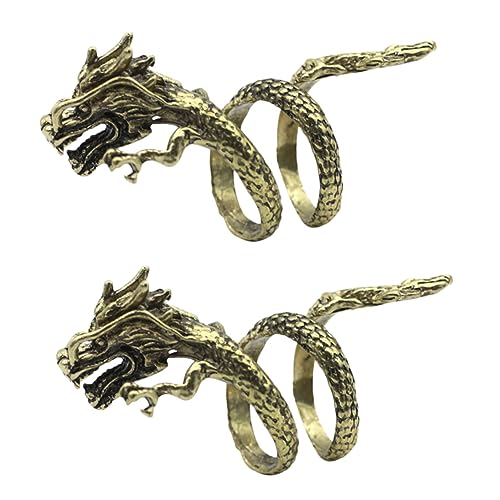 Bijoux hommes mode anneaux dragon aux finitions rétro soignées