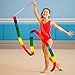 TESEGOO 10 Pack Rainbow Gymnastics Ribbons, 78.7” Dance Streamers for Kids Girls Rhythmic Gymnastics, Ballet,Artistic Dancing,Birthday Party Supplies,Baton Twirling & Outdoor Play (10 Pack)