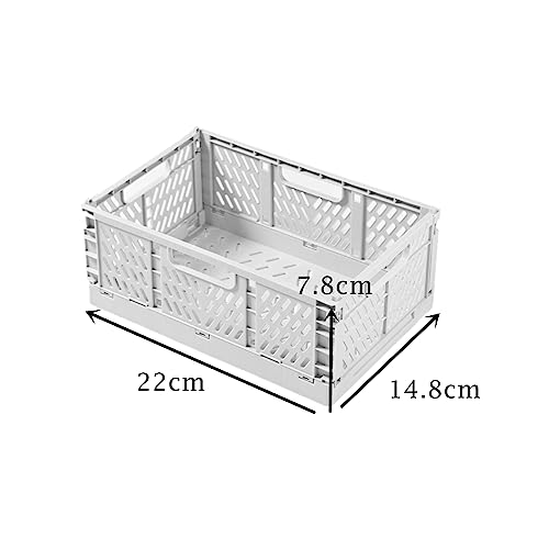 EURXLQ 6 Stück Klappkiste,22×15×8cm Körbe Kunststoff Faltbox,Stapelbehälter Organizer für Faltbare Aufbewahrungskorb,Aufbewahrungsboxen Lagerkisten für Kinderzimmer,Küche,Arbeitszimmer