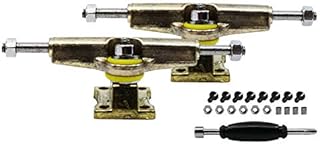 Teak Tuning Fingerboard Spacer Trucks with Standard Tuning, Gold - 32mm Width - Tuned & Assembled