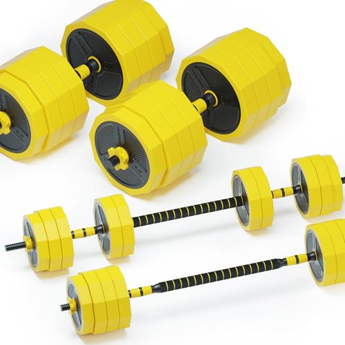 PROIRON �_���x�� �ώ� 40kg 2 in 1 2�Z�b�g �R�l�N�V�����E�`���[�u�i�����p�V���t�g�jdumbbell �Ńo�[�x���ɂ��Ȃ��_���x�� �z�[���W�� �؃g���[�j���O�ƃE�F�C�g���t�e�B���O�p (40kg 2 in1 �C�G���[)