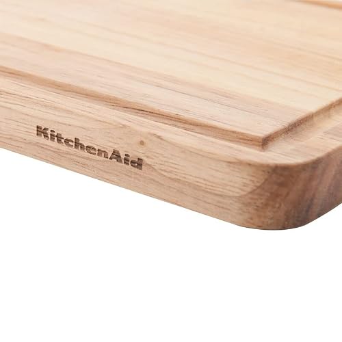 KitchenAid Classic Rubberwood Cutting Board with Perimeter Trench, Reversible Chopping Board, 8-inch x 10-Inch, Natural - Thumbnail 7