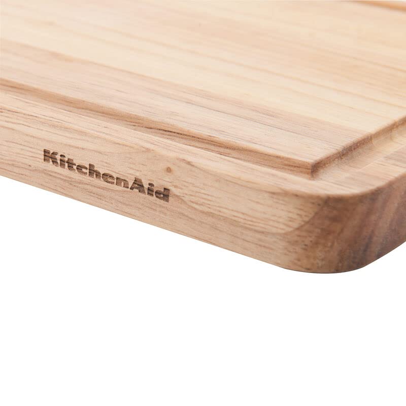 KitchenAid Classic Rubberwood Cutting Board with Perimeter Trench, Reversible Chopping Board, 8-inch x 10-Inch, Natural - image 7