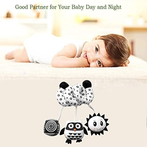 KAKIBLIN Crib Decorations Toy, Spiral Pram Toys for Babies Plush Toys for Crib Bed Stroller Spiral Plush Toys Car Seat Travel Toy for Infant, Owl