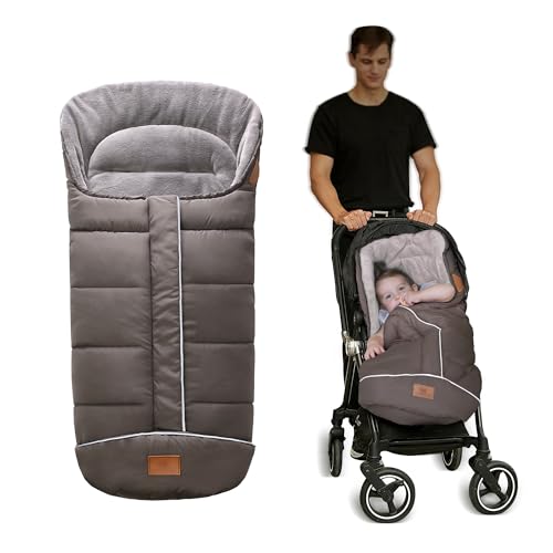 Image of LAT Baby Warm Bunting Bag Universal,Stroller Sleeping Bag Cold Weather,Waterproof Toddler Footmuff(Basic,Grey)