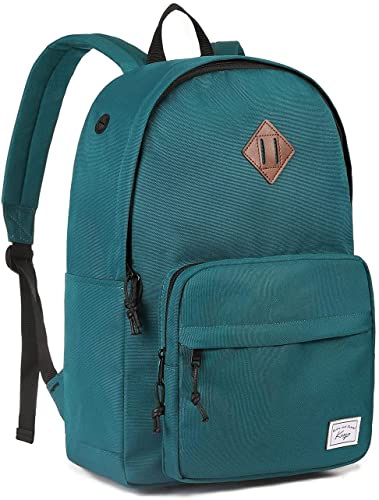 Kasqo School Backpack 156 Inch Classic Lightweight Water Resistant Backpack for Men Women Teens Girls Boys Kids to School College Travel Work Green