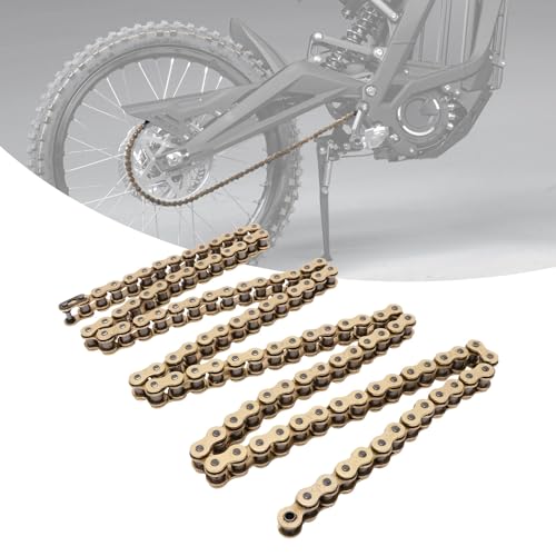 Runfarr - Chaines de Transmission pour Moto,Chaines Entraînement de moto à 112 Maillons,Maillon Connexion Chaîne à Rouleaux Standard pour Sur-Ron Light Bee S/X - -6%