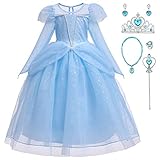 Matériel : Synthétique Monissy Princesse Elsa Déguisement Cosplay Costume Reine des Neiges Robe de Soirée Tulle Perles Fille Automne Hivers 2020 Cadeau Anniversaire Halloween Noël Carnaval