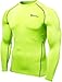 TSLA Men's UPF 50+ Compression Shirts, Cool Dry Long Sleeve Athletic Tops, Sports Baselayer Workout Shirt, Zero Neon Yellow, Medium