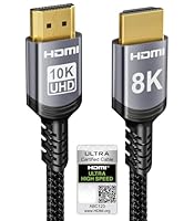 Sniokco 10K 8K 4K HDMI 2.1 Cable 1M, Certified 48Gbps Ultra High Speed HDMI Cable 0.01ms 4K 240Hz 165Hz 120Hz 8K 60Hz eARC Netflix HDCP 2.3 2.2 DTS:X HDR10+ TV Monitor Projector Roku Sky-Q