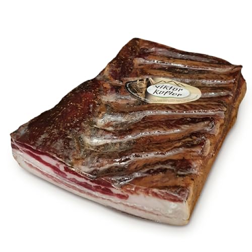 BAVAREGOLA Pancetta aus Südtirol - halbe Hamme 1,6kg - Original Speck aus Italien - Bauchspeck geräuchert & luftgetrocknet am Stück - Südtiroler Speck Spezialität