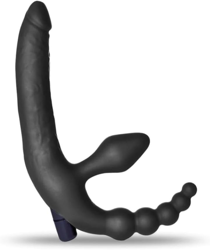 generic Silicone Vibrating Strapless Strap-On Dildo with Anal and G-Spot Stimulation TB26463, Like a Photo