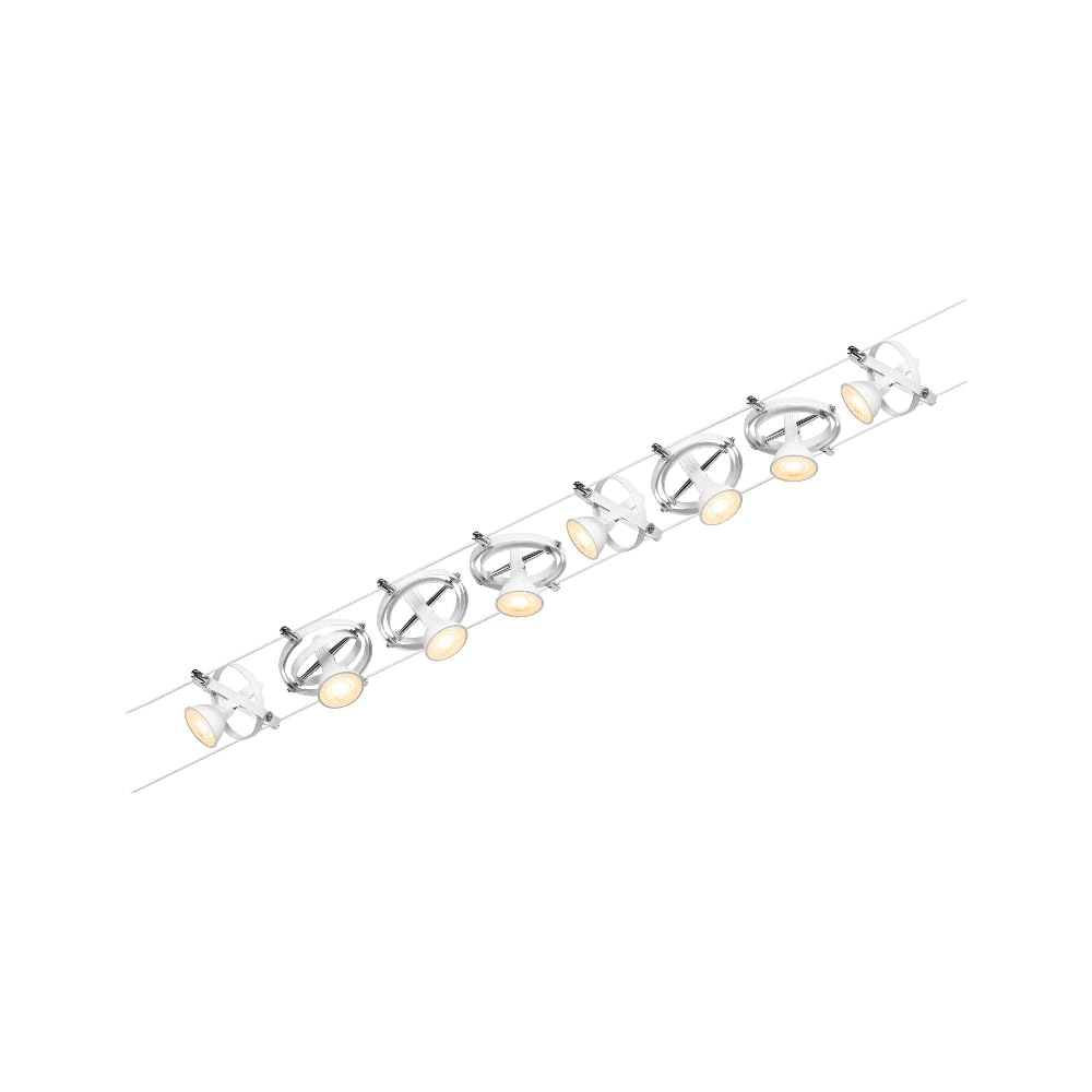 Paulmann 94492 CorDuo Sistema a fune LED Cardan DC max. 8x7 W ampliabile bianco fune metallica metallo GU5,3 senza lampadina