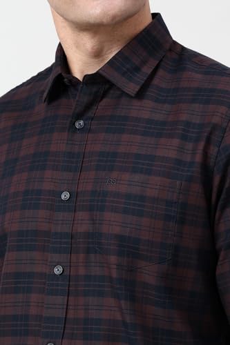 Image of Peter England Men's Checkered Slim Fit Shirt