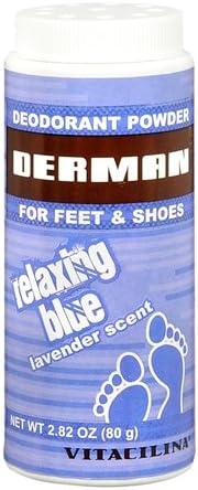 Derman Deodorant Powder Relaxing Blue Lavender Scent 2.82 Oz