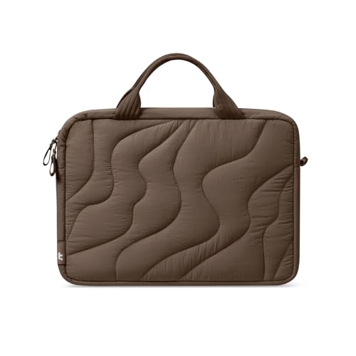 Image of tomtoc 13-14 Inch Protective Puffy Laptop Carrying Bag for Women, Lightweight Laptop Briefcase Fits 14-inch MacBook Pro M5 2025 & Other 13 inch /14 inch Computers, Work Bag Case Handbag with Organized Storage